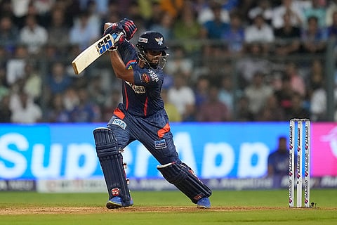 Nicholas Pooran plays a shot